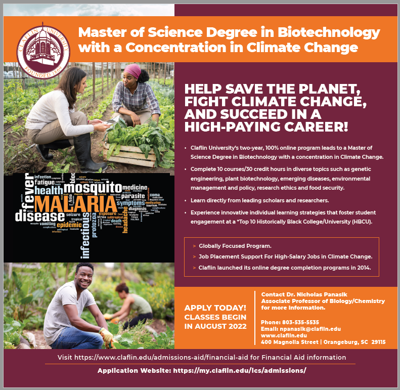 Online Masters Program in Biotechnology for Climate Change Admissions
